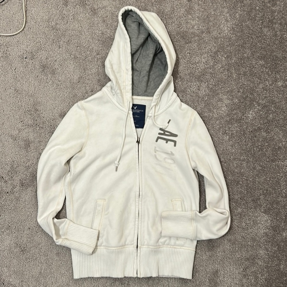 American Eagle Full-Zip Hoodie – Women's Large Y2K! 🌿💖